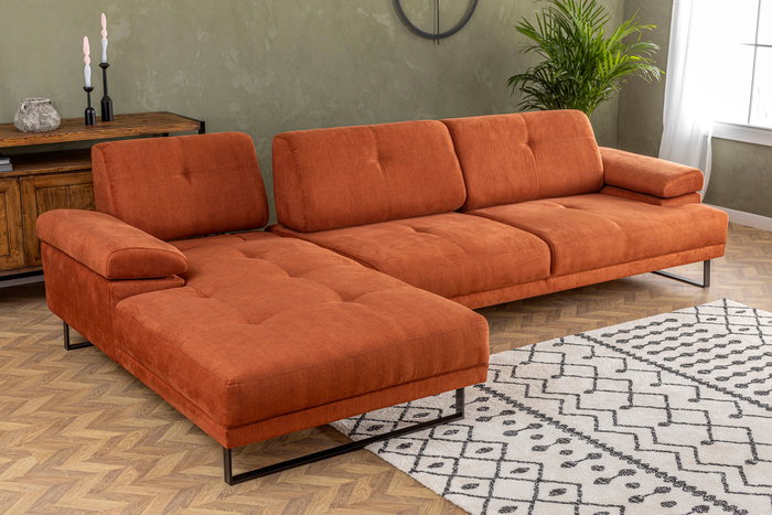 Atelier Del Sofa Mustang Small Left Sofá Esquinero Naranja 174 x 274 cm